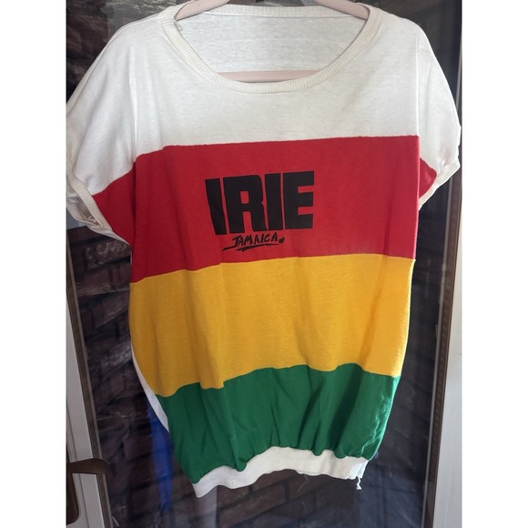 The Unbranded Brand Other - Vintage Jamaica Irie Tee Jamaica Mon Graphic Oversized Men's/womens Red Yellow